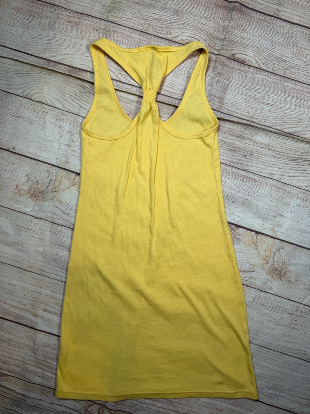Butter Yellow Ribbed Racerback Tank Sun Dress - Picture 5 of 6
